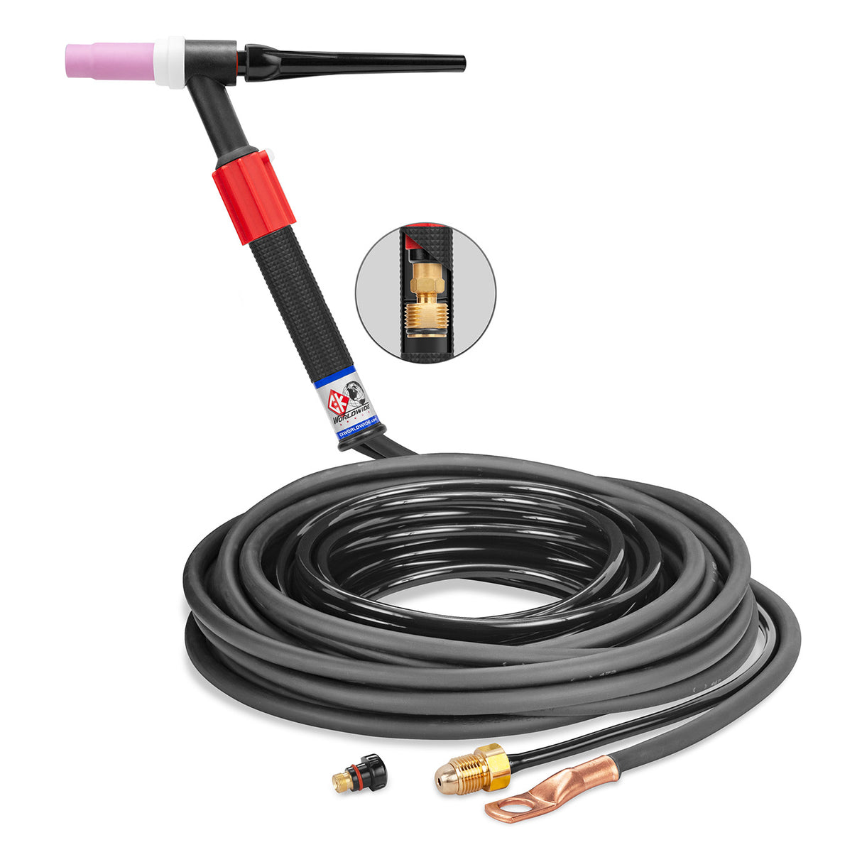 CK Worldwide - Ckc1525Vn - 150 Amp Rigid Head Tig Torch With Valve, Gas-Cooled, 25' Standard Cables - Ckc1525Vn