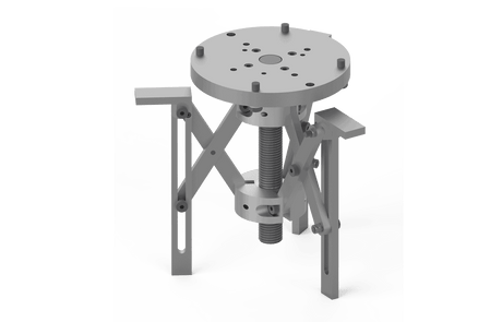 Bug-O 8/16 3 Jaw Expandable Chuck CWO-3661, adjustable weld chuck with round plate, central rod, and sturdy metal legs.