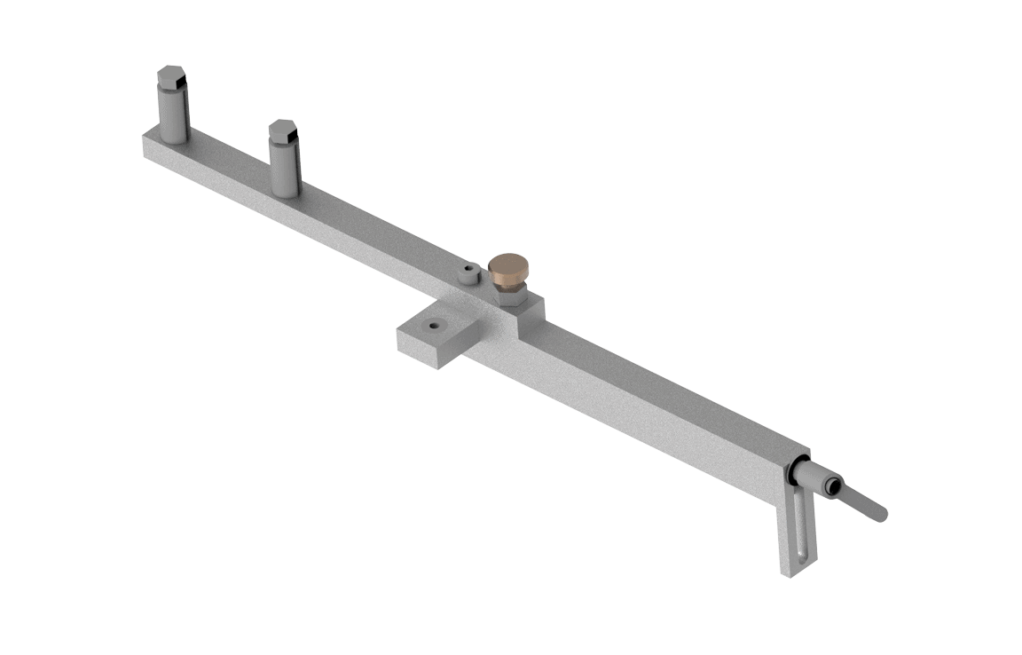 Bug-O RAIL ALIGNMENT TOOL FMD-1020 welding tool with pegs, central knob, and end bracket, perfect for rail alignment jobs.