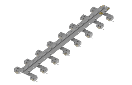 Bug-O HI-FLEX RAIL W/8-2325 MAGNETS (FMD-2155) for welding, with clamps, shown on plain white—welding tool by WeldingMart.
