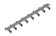 Bug-O HIGH FLEX RAIL WITH 8 FMD-2010 - FMD-2170, welding accessory with black knobs and mounting brackets, shown on white background.