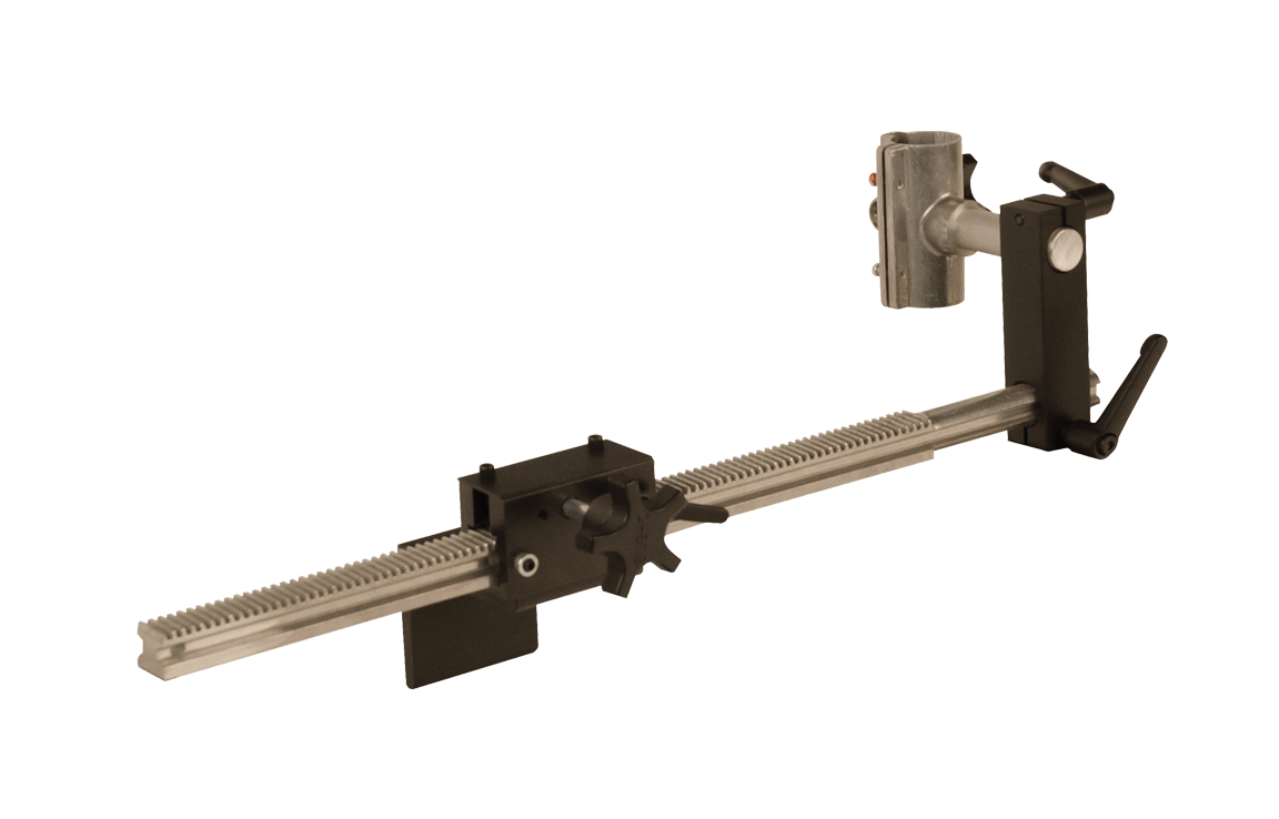 Bug-O GO-FER IV GOF-4030 welding gun rack with gear-driven adjustment for precise rail mounting and positioning, WeldingMart tool.
