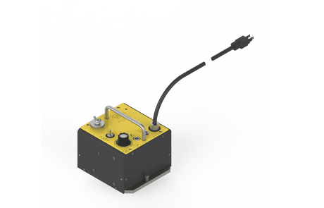 Bug-O DRIVE UNIT ASSY. 120VAC HOB-5100-F welding drive unit with knobs, connectors, power cable, and plug, on white background.