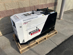 Lincoln Ranger Air 330MPX Multi-Function Engine Drive U5239-1 welding equipment in white and black displayed on pallet at WeldingMart.
