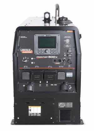 Lincoln Frontier 500X Kubota Welder K5350-2, black finish, digital controls, weld settings, input/output ports at WeldingMart.