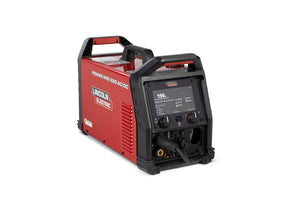 Lincoln POWER MIG 220 AC/DC Welder K5379-1, digital display, control knobs; top welding equipment for MIG, TIG, Stick tasks.