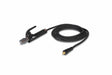 The Lincoln K5612-1 Electrode Lead Assembly 10-25 TwistMate is a black cable with an electrode holder and a Twist Mate Connector plug at the end, shown against a white background.