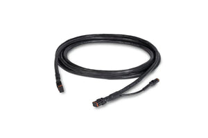 Lincoln 330 MPX 10ft user interface remote cable K5643-10 black harness for welding equipment, coiled with connectors on white.