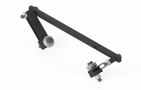 Bug-O 4-Wheel Guide Arm Kit KBUG-2070-6 for welding, 6" beam, black metal bars, silver bolts, nuts, and washers, on white background.