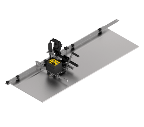 Bug-O K3000 welding tool with BUG-O rack & remote, yellow connectors and levers on metal plate, sold by WeldingMart.