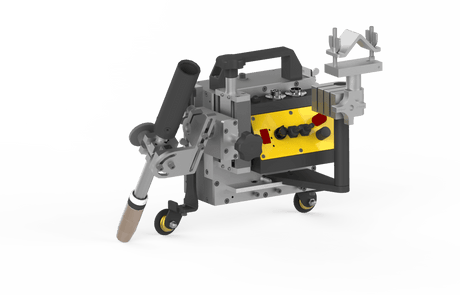 Bug-O 240V WELD CARRIAGE KBUG-4002 portable welding accessory with handle, wheels, torch holder, and precision control panel.