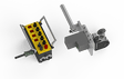 Bug-O Stand Alone Linear Weaver 240V KBUG-6052 welding carriage with yellow control panel, gray clamp, switches and dials.