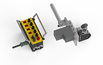 Bug-O KBUG-6050 Linear Weaver welding tool with control panel, adjustment knobs, and lever on white at WeldingMart.