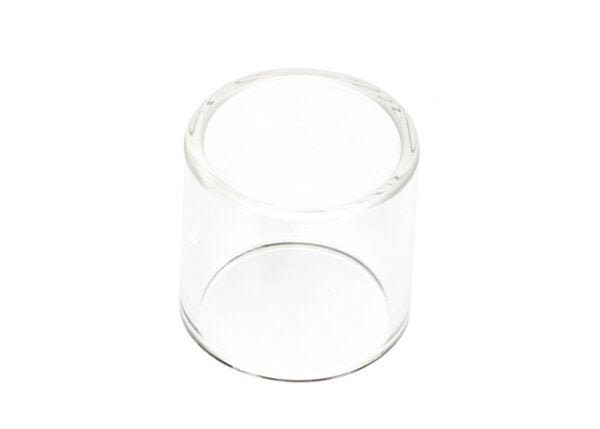 A clear, cylindrical Lincoln Pyrex Cup Short KP52062-1 with open ends is displayed against a white background.