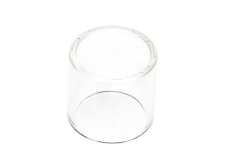 A clear, cylindrical Lincoln Pyrex Cup Short KP52062-1 with open ends is displayed against a white background.