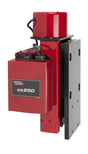 Lincoln K52014-0510-RHM CS250 5x10 red and black cross slide assembly for welding tools, with cables, on white background.