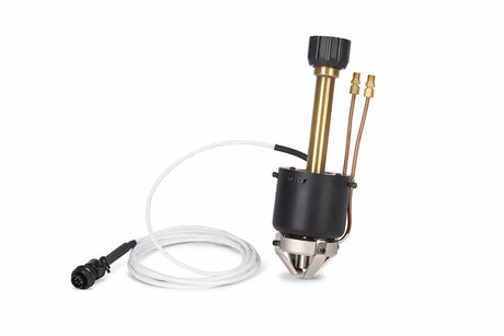 Lincoln K52179-1 MP-4 Magnetic Probe Assembly for welding, with metal nozzle, gold/black parts, copper tubes, connector & cable.