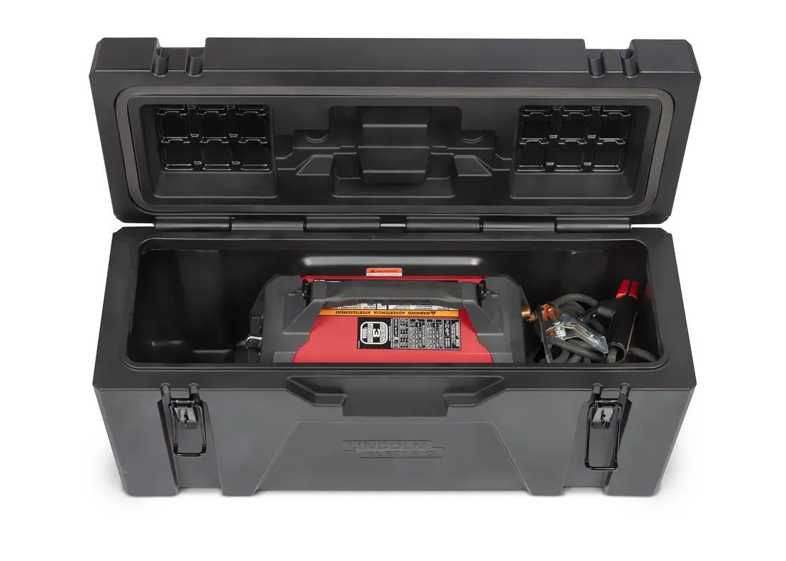 Lincoln Sprinter 180Si K5549-1 welding case—durable black plastic storage for welding tools and equipment safety.