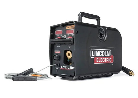 Lincoln Activ8X Wire Feeder Welder Demo Tweco U3519-1 with CrossLinc, control knobs, and cables - WeldingMart welding equipment.