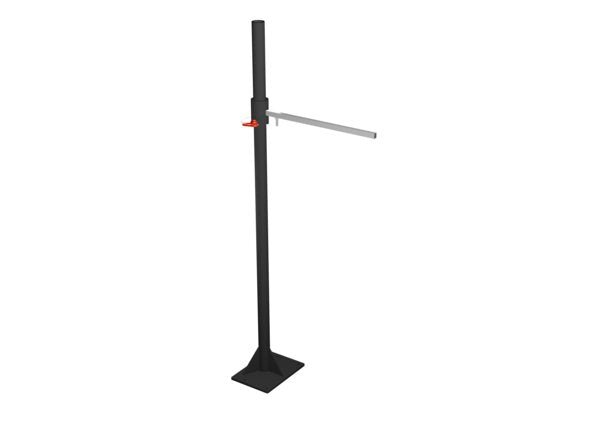 Lincoln Floor Post with Bar One-Pak (K5248-4) for welding shops, with black metal stand, square base, and adjustable silver arm.