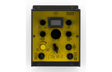 Bug-O WEAVER CONTROL MODULE MDS-1005, yellow welding control box with black knobs, switches, ports, and central digital display.
