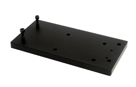 Bug-O EXTENDED MOUNTING PLATE MDS-1045 welding accessory, black steel with various holes and screws, ideal for WeldingMart tools.