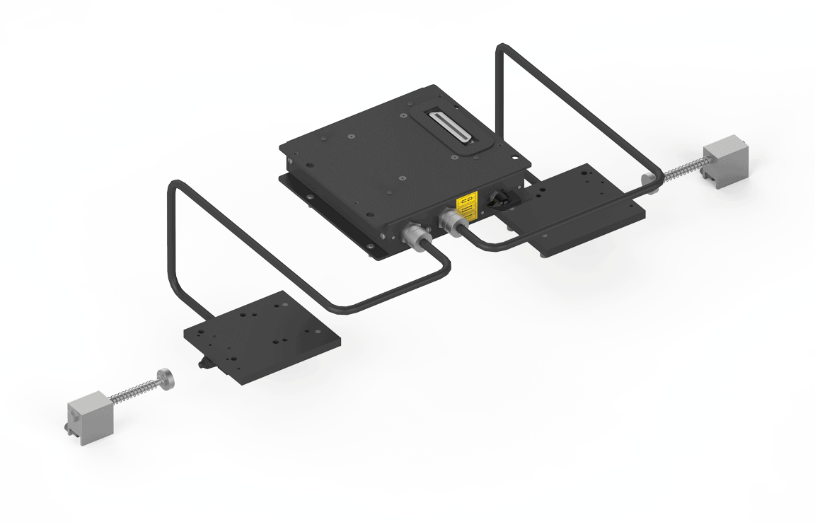 MDS-1055 linear motion stage for welding, with black platform, screws, rods, side plates; fits Bug-O UNIVERSAL LIMIT KIT.