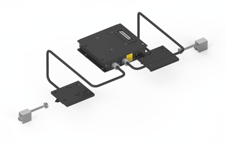 MDS-1055 linear motion stage for welding, with black platform, screws, rods, side plates; fits Bug-O UNIVERSAL LIMIT KIT.