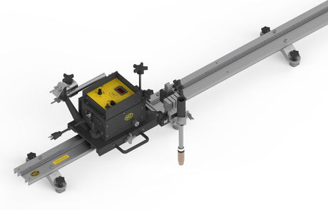 Bug-O MDS STRAIGHTLINE WELD KIT 240V welding machine with yellow control panel, torch holder, for automated straight welding.