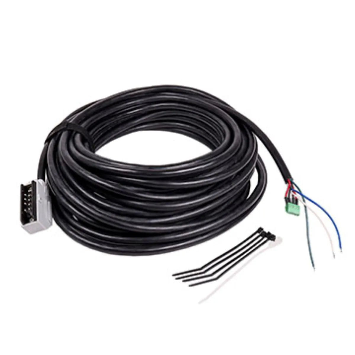 25-foot control cable with 9-pin T-block connector, specifically engineered for MK Products welding system and Fronius equipment compatibility. Features heavy-duty construction for demanding industrial environments, efficient signal transmission over longer distances, and versatile application in extensive welding setups. This extended-length cable provides enhanced reach and flexibility, making it an ideal solution for professional welders managing larger workspaces or complex welding layouts in Fronius-co