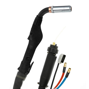 MK Products Python LX 50ft Water Cooled MIG welding torch for Fronius, with black handle, cables, and silver connector. WeldingMart tool.