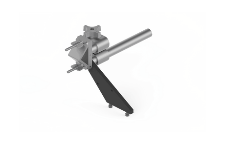 Bug-O HANDLE W/CABLE ANCHOR MPD-1035 welding tool with metal rod, black bracket, and assembly parts on white background.