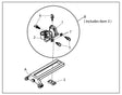 Exploded diagram showing labeled parts (1–7) of a mechanical bracket assembly, with items A and B highlighted. Note indicates that B includes item 3. Features a Torch Clamp for welding operations on a Mathey Dearman Base.