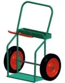 Mathey Dearman B&B Bottle Cart BCM-B16FF - Medium size cart with bar holder and 16" flat free wheels for efficient, puncture-resistant gas bottle transportation

