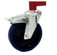 Mathey Dearman B&B Giant Jacks Urethane Swivel Caster for welding equipment, black wheel, blue rim, bracket, brake.