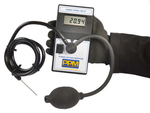 Mathey Dearman Purge Monitor 100ppm - HP100SC, a high-precision oxygen monitoring device for ensuring optimal purge conditions in welding applications, capable of detecting oxygen levels as low as 100ppm.

