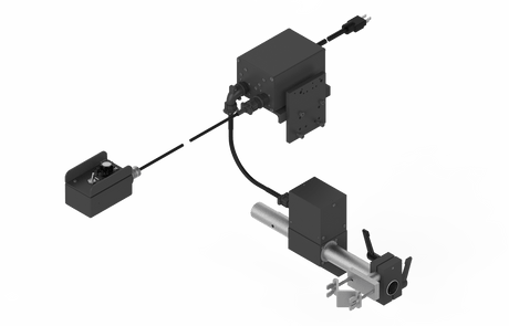 Bug-O HORIZONTAL POWER RACKER 240V PRS-1012 welding system with cable, adjustable clamps, levers, and rod mount for WeldingMart.