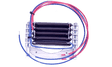 Four cylindrical black resistors are mounted horizontally on a metal frame, with red and blue wires coiled around the IWT LYNX4 Resistor Assembly - 9-IWT0004. Transparent background highlights the modular quickshot titan system.