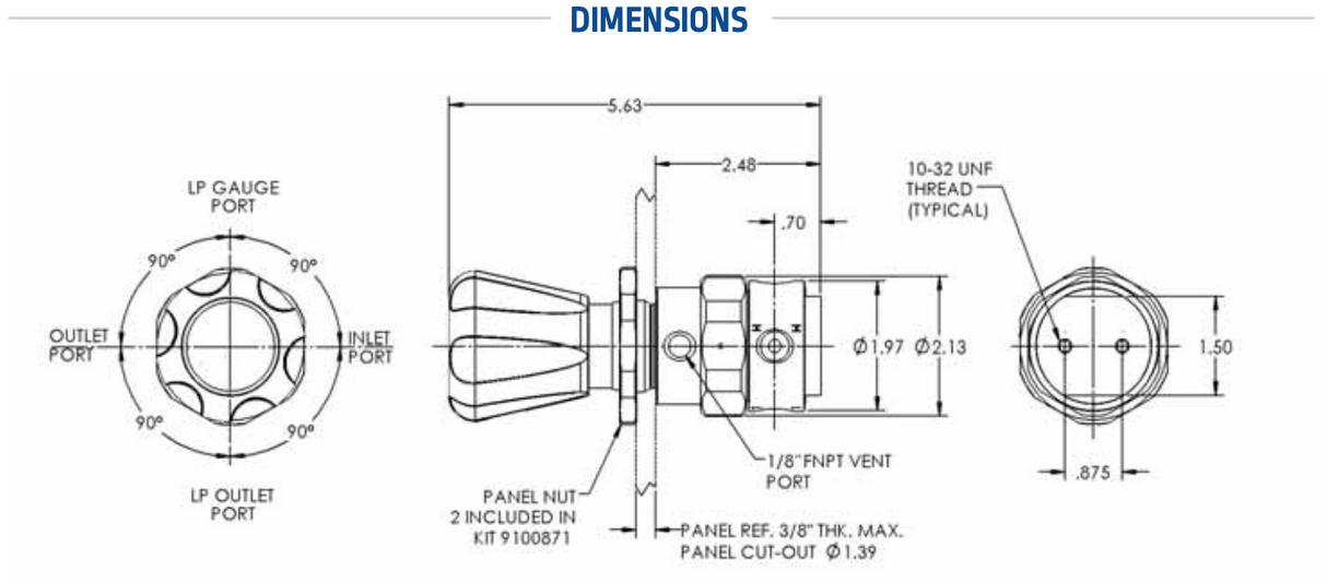 Harris High Purity Stainless Steel Barstock Regulator - Model 743-015-000-A-3 - 743015000A3