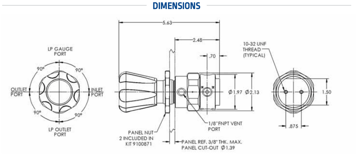 Harris Ultra High Purity Brass Barstock Regulator - Model 723C-250-000-D - 723C250000D