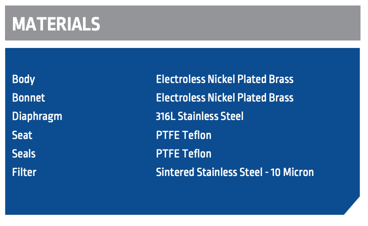 Harris High Purity Electroless Nickel-Plated Brass Regulator - Model HP701EN-015-000