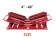 Mathey Dearman Pipe Launcher Stand 2125, welding pipe stand with angled rollers for 2–24" pipes, pipeline assembly tool.