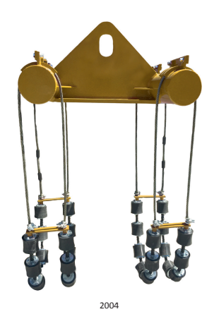 Mathey Dearman Pipe Cradle 12” to 24” with 4-strand support and anti-friction bearings for secure lifting and transport - 2004.

