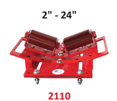 Mathey Dearman Beam Clamp Pipe Roller for 2” to 24” pipes, featuring a heavy-duty frame and smooth-rolling design - 2110.

