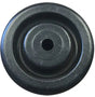 Mathey Dearman 90011 rubber wheel for pipe jacks or welding equipment; round black wheel with central hole and raised rings.