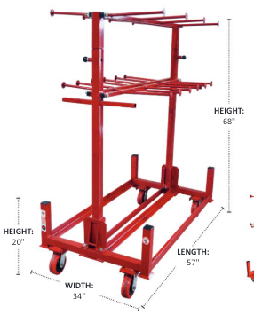 The Mathey Dearman B&B Hanger Stacker Cart (- 2036-4F) is a high-capacity transport solution with a 1,000 lbs weight capacity. Featuring heavy gauge 2" square tubing construction, 4 wheels, and a floored design, this versatile cart is perfect for storing and transporting a wide range of materials and equipment. Its modular design allows stacking with other B&B carts, making it ideal for efficient material handling in welding, fabrication, and construction environments.


