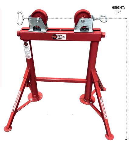 Mathey Dearman B&B Fixed Four Leg Pipe Roller 4310 - high profile 32-inch stainless steel ball transfer design for stable support and precise multidirectional movement in advanced pipe welding and fabrication projects

