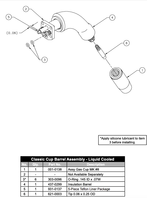 MK Products 60 Degree Fixed Barrel - Air/Water Cooled - 003-2342