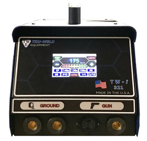 TruWeld TWi-321 5/16″ Capacitor Discharge Welder, digital display, labeled connectors—ideal for stainless steel studs, USA-made.