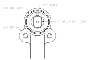 Technical line drawing of TruWeld TWE17000 Heavy Duty Stud Gun with labeled parts—essential welding tool for professionals.